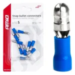 Amio Snap Bullet connectors male 5mm 1.5-.25mm2 15A 10pcs