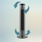 CECOTEC EnergySilence 8190 Skyline Ionic | Tower Fan | Pedestal Fan | 60 W | 29 cm Diameter | 3 Speeds | Oscillation | Timer | Remote control | Grey