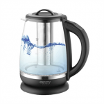 Camry | Kettle | CR 1290 | Standard | 2200 W | 2 L | Plastic/glass | 360 rotational base | Black/Transparent