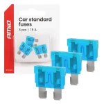 Amio Car blade fuses STANDARD 3 pcs 15A -05106