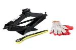 Amio Scissor Jack with hand crank 2T and free gloves -02479
