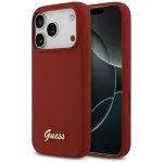 GUESS Case Silicone Script Metal Logo MagSafe for iPhone 17 Pro magenta