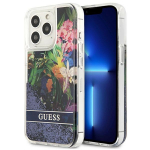 GUESS GUHCP13XLFLSB iPhone 13 Pro Max 6,7" niebieski/blue hardcase Flower Liquid Glitter