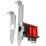 AXAGON PCI-Express network card with a 2.5 Gbit/s transmission rate and PXE support.