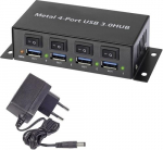 Renkforce 1318454 interface hub USB 3.2 Gen 1 (3.1 Gen 1) Type-A 5000 Mbit/s Black
