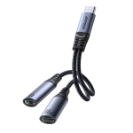 Joyroom SY-C03 USB-C to 2x USB-C 2in1 DAC Adapter, Black