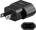 Goobay 45344 power plug adapter, Type A and Type C (Europlug), Black