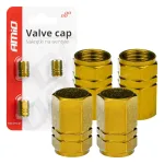 Amio Aluminium valve cap yellow 4 pcs -03633