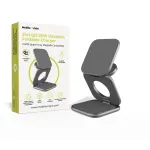MOBILE ORIGIN 3in1 Qi2 25W UltraSlim Foldable Charger PW36 MagSafe Compatible Space Grey