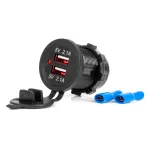 Amio Waterproof phone charger 2xUSB 12/24V MOD-04