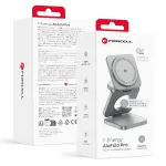 FORCELL AluFold Pro 3in1 Qi 2.2 25W Ultra-Fast Wireless Desk Charger for iPhone and Samsung compatible with MagSafe, Apple Watch, Samsung Watch silver