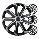 Versaco Car hubcaps 4pcs set EVO black AND silver 16" COLOR BOX
