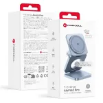 FORCELL AluFold Pro 3in1 Qi 2.2 25W Ultra-Fast Wireless Desk Charger for iPhone and Samsung compatible with MagSafe, Apple Watch, Samsung Watch light blue