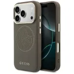 GUESS Perforated 4G phone case with MagSafe support for iPhone 17 Pro Max brown