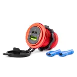 Amio Waterproof phone charger USB+USB-C 12/24V MOD-09