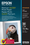 EPSON Premium Glossy 13x18cm Glossy Photo Paper for Inkjet Printer, 30 Sheets (C13S042154)