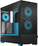 FRACTAL DESIGN Pop Air RGB Cyan Core TG ATX case, tempered glass window, black/cyan (FD-C-POR1A-02)