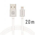 Swissten Textile Fast Charge 3A Lightning Data and Charging Cable, 2m