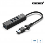 MicroConnect Premium USB 3.0 Hub 4-Port  with USB-C  AND  A connectors,
