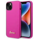 GUESS GUHCP14MSLSMF iPhone 14 Plus / 15 Plus 6.7" Fuchsia Hard Case with Vintage Gold Logo