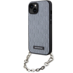 Karl Lagerfeld KLHCP14SSACKLHPG iPhone 14 / 15 / 13 6.1" srebrny/silver hardcase Saffiano Monogram Chain