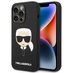 Karl Lagerfeld KLHCP14XSLKHBK iPhone 14 Pro Max 6.7" hard case, black/black, Silicone Karl`s Head