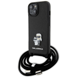 Karl Lagerfeld KLHCP15SSAKCPSK iPhone 15 / 14 / 13 6.1" hardcase czarny/black Crossbody Saffiano Metal Pin Karl  AND  Choupette