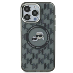 Karl Lagerfeld KLHMP15MHMCKMHK iPhone 15 Plus 6.7" czarny/black IML Monogram Karl AND Choupette Head MagSafe