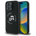Karl Lagerfeld KLHMP16XSKCHTCK iPhone 16 Pro Max 6.9" czarny/black hardcase Silicone Karl AND Choupette Heads MagSafe