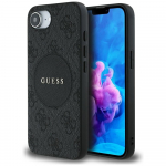 GUESS IPhone 16 Black Circle Classic Logo MagSafe Case