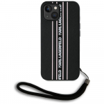 Karl Lagerfeld IPhone 15 Athleisure Stripes Saffiano Case in Pink