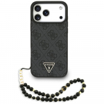 GUESS 4G Strap Triangle Logo MagSafe case for iPhone 17 Pro Max, black