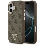 Guess case for iPhone 17 compatible with MagSafe GUHMP17SP4GTDGMW (4G PU W/ Triangle Logo) gold brown