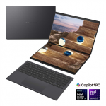 ASUS Zenbook Duo UX8407AA-SN094X | Moonstone Gray | 14" | OLED | Touchscreen | 2.8K | 2880 x 1800 pixels | Anti-Reflective | Intel Core Ultra 9 378H | 32 GB | LPDDR5X | 2000 GB Solid-state drive capac
