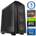 INTOP AQUA Ryzen 5 7500X3D 16GB DDR5 2TB M.2 NVME SSD RTX 3050 6GB WIN11 Pro