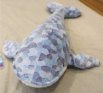 LEAN Toys Plush Whale Mascot Gray 90 cm