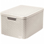 Curver STORAGE BOX, RATTAN, LARGE WITH LID