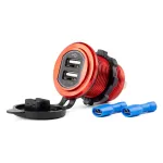 Amio Waterproof phone charger 2xUSB 12/24V MOD-10