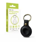 MOBILE ORIGIN AirTag Leather Keychain A6, black