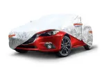 Amio ALUMINIUM CAR COVER with ZIP, REFLECTIVE, 120g + cotton, Silver, size: L