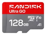 SANDISK Micro SD card Ultra GO 128GB / SDSQUGN-128G-GN6MN Grey, red