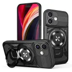 TFO Defender Armor Mag phone case with stand and MagSafe support for iPhone 16 black (with camera lens protection)