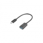 LANBERG USB-C(M) 3.1 to USB-A(F) 15 cm, Black | AD-UC-UA-04