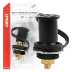 Amio Battery supply connector black minus with cap 3/8 M10 12V 24V 48V 250A -03813