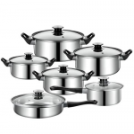 RETOO 6-piece pot and pan set with lids