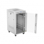 LANBERG 19" free-standing rack cabinet, 22U/600x800 (flat pack) with glass door | FF01-6822-12SL | Grey