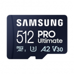 SAMSUNG 512GB SDXC PRO Ulti. SD MicroSD Card (Class 10) retail packaging