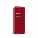 ETA | Refrigerator | ETA253490030E Storio retro | Energy efficiency class E | Free standing | Double Door | Height 148.2 cm | Fridge net capacity  170 L | Freezer net capacity 45 L | 44 dB | Red