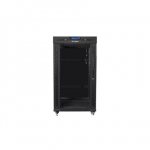 LANBERG 19" free-standing rack cabinet, 22U/800x800 (flat pack) with glass door and LCD | FF01-8822-12BL | Black