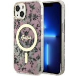 GUESS GUHMP14MHCFWSP iPhone 14 Plus / / 15 Plus 6.7" rowy/pink hardcase Flower MagSafe